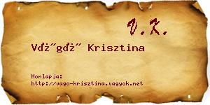 Vágó Krisztina névjegykártya